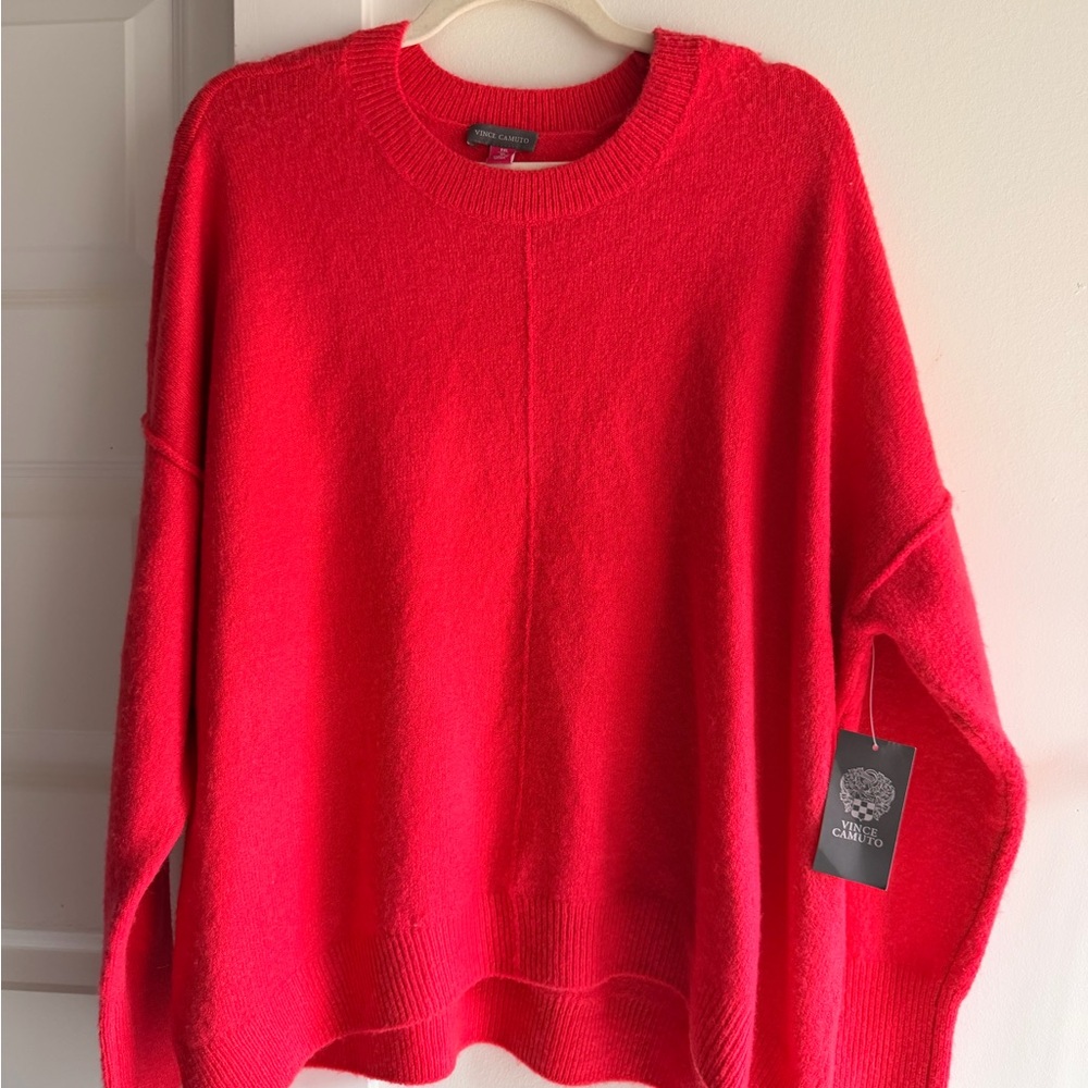 Vince Camuto Bright Red Crew Neck Sweater